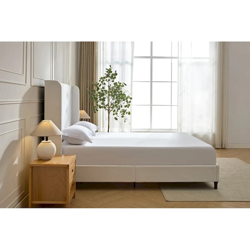 Lit capitonné à tête de lit haute, élégance et simplicité pour la chambre à coucher