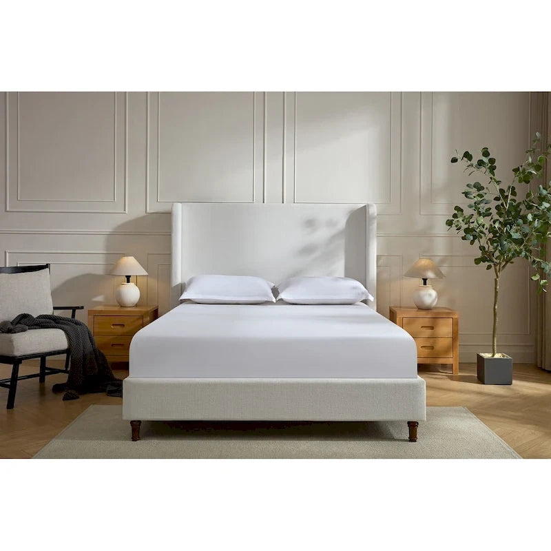 Lit capitonné à tête de lit haute, élégance et simplicité pour la chambre à coucher