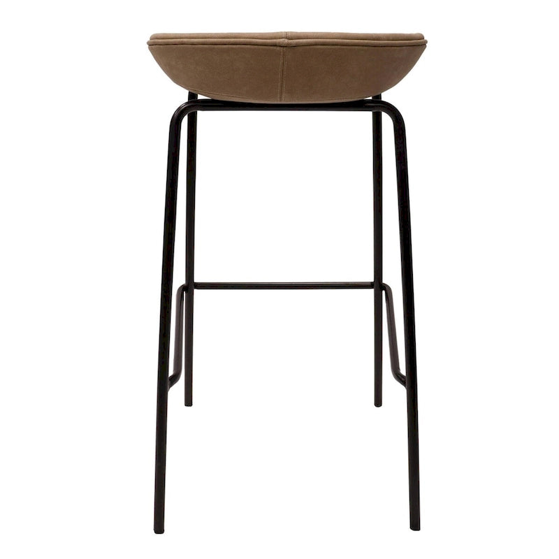 Ensemble de 2 tabourets de bar en cuir avec structure en fer thermolaqué