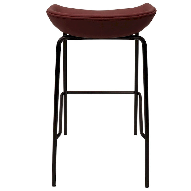 Ensemble de 2 tabourets de bar en cuir avec structure en fer thermolaqué