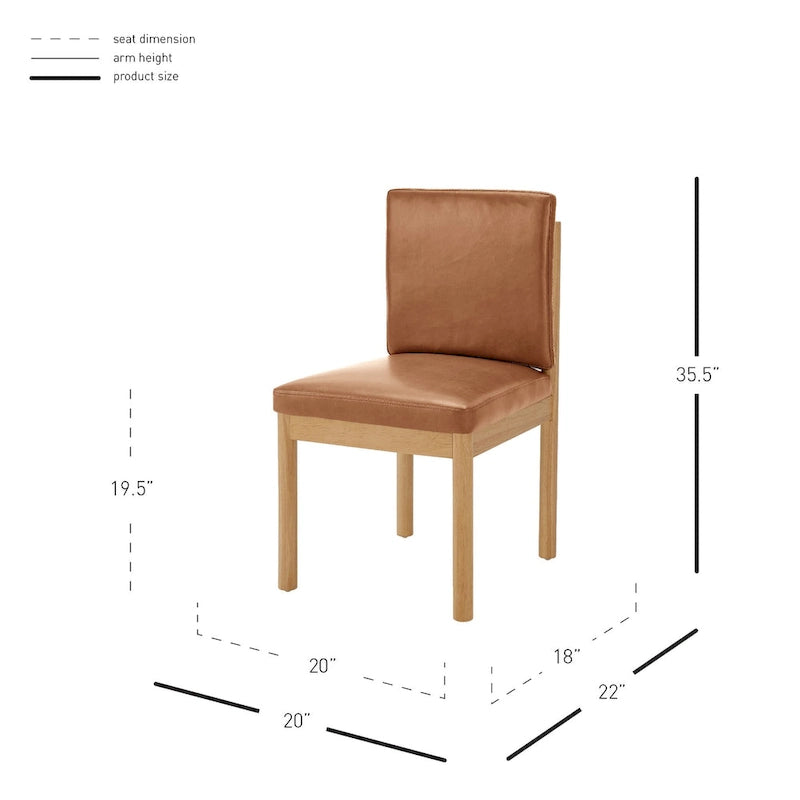 Chaise de salle à manger en simili cuir (lot de 2)