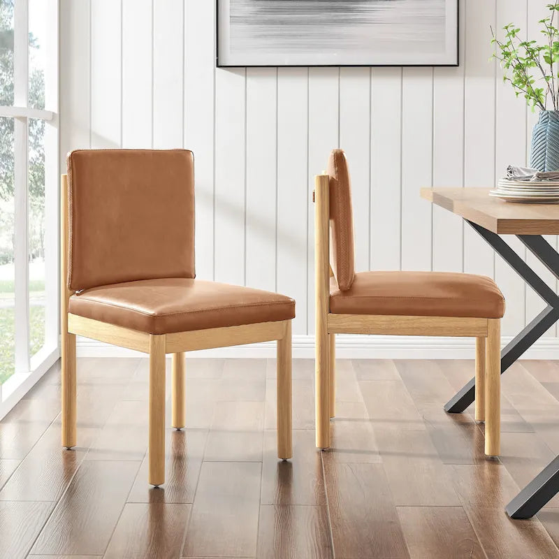 Chaise de salle à manger en simili cuir (lot de 2)