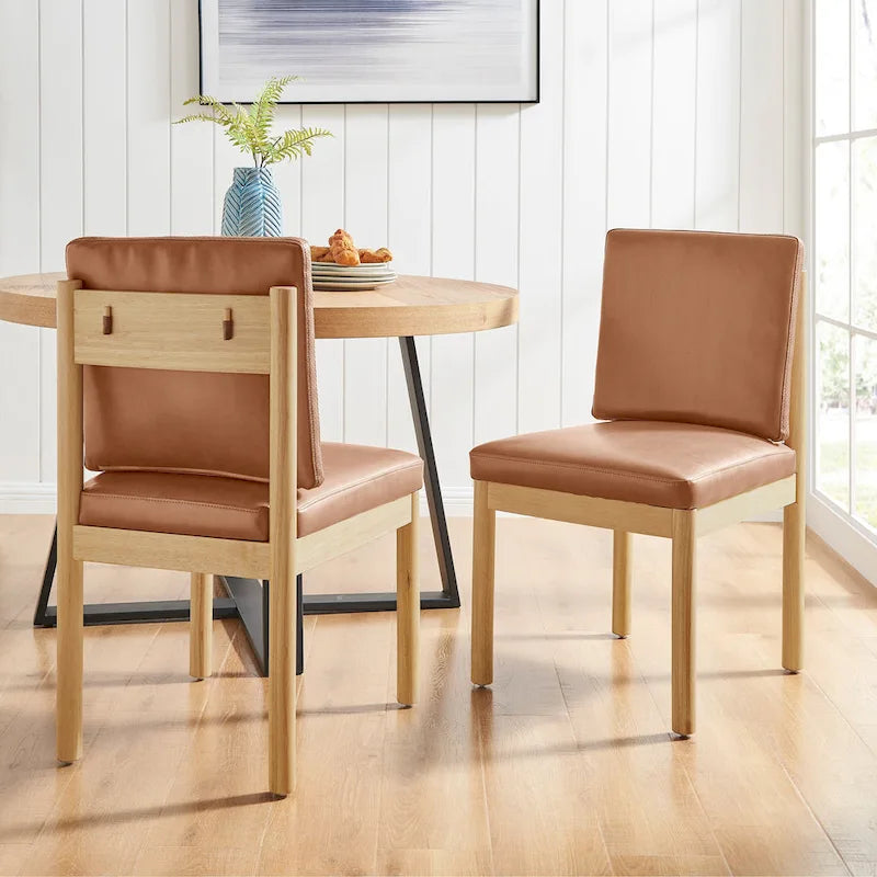 Chaise de salle à manger en simili cuir (lot de 2)
