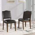 Faux Leather Dining Chair with Nail Heads for dining room(Set of 2)