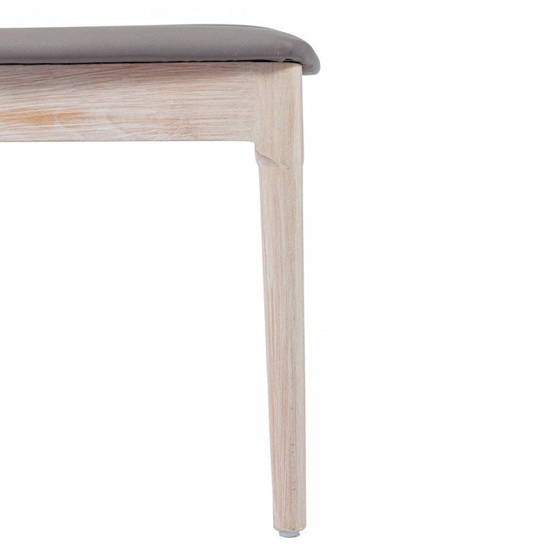 Chaise de salle à manger commerciale en bois massif avec assise rembourrée en vinyle